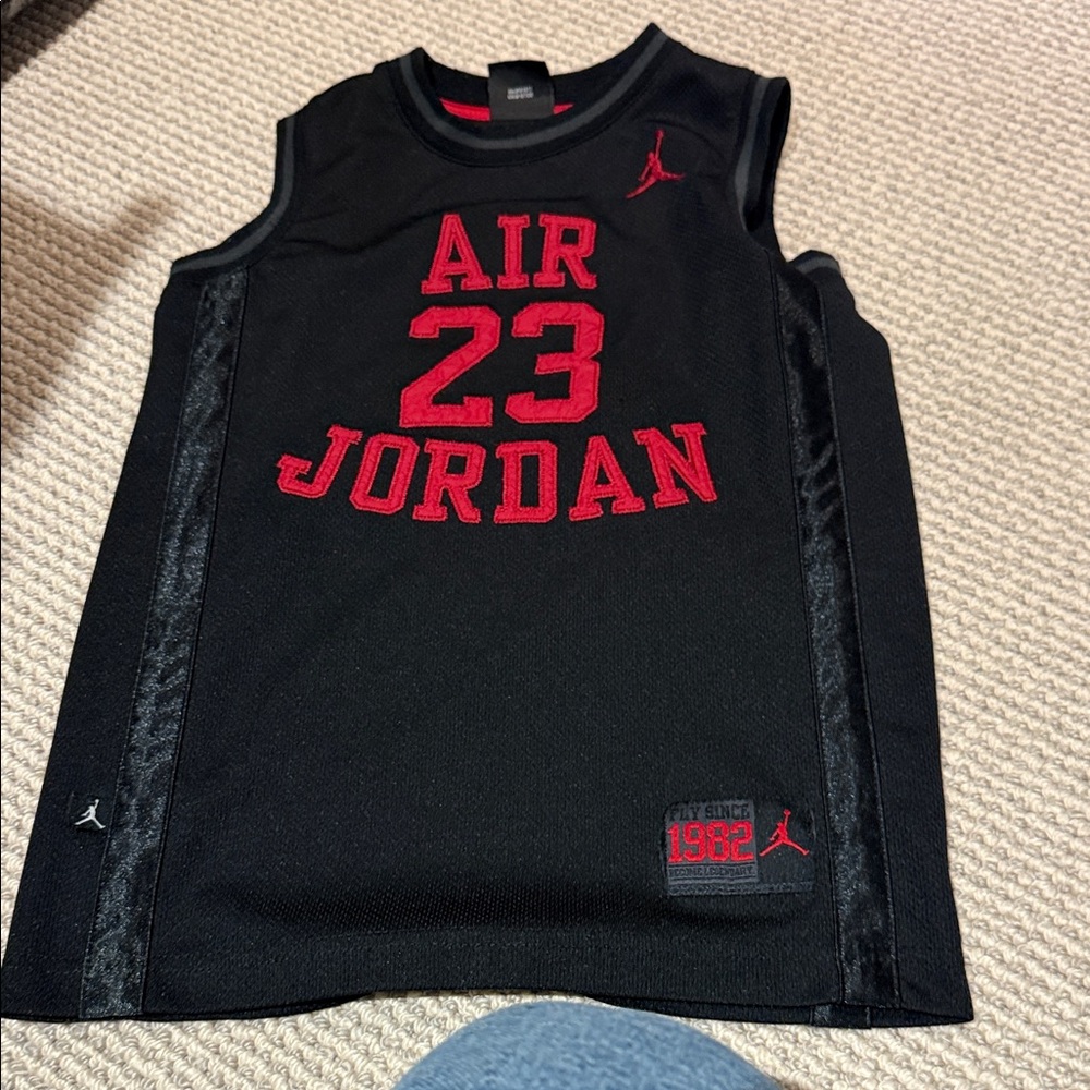 Jordan Kids Black Jersey with Red Accents